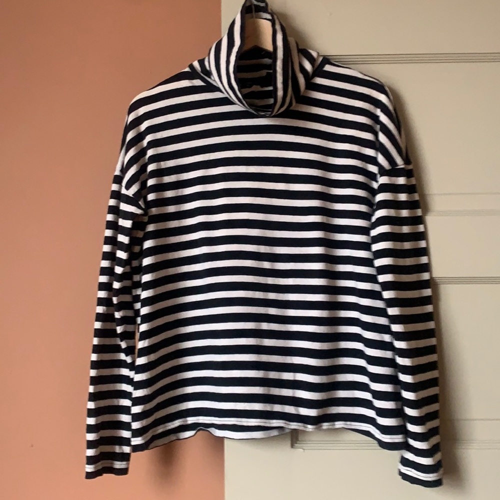 J.Crew oversized striped 100% cotton turtleneck - Small